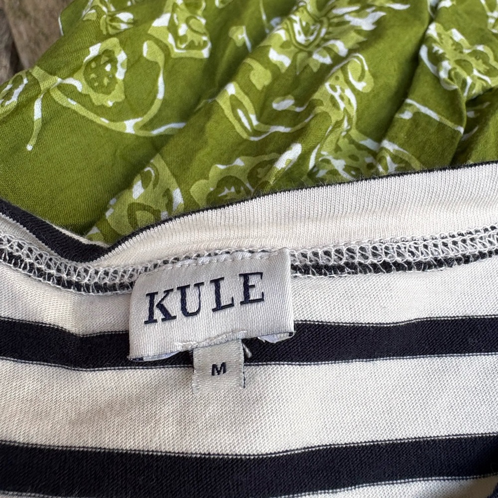 KULE navy and cream Striped Long Sleeve Tee - Picture 3 of 4